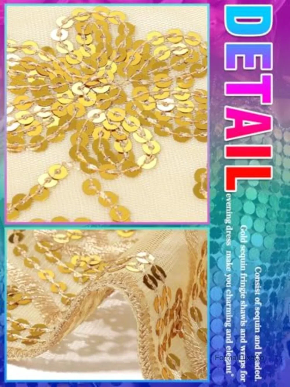 Sequin Shawls and Wraps for Evening Dresses Wedding Cape Cover Up